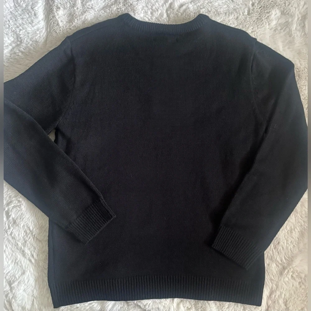 Forever 21 Black Festive Sweater with Red and Green Accents